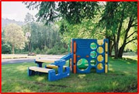 Outdoor play area at the New Horizon Motel 